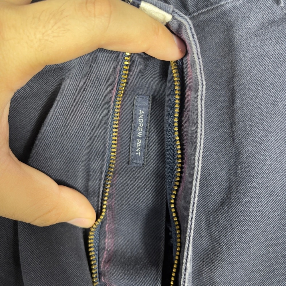Polo Ralph Lauren Andrew Pant Mens 34 Navy Blue Pleated Chino Trousers Baggy - Picture 6 of 9